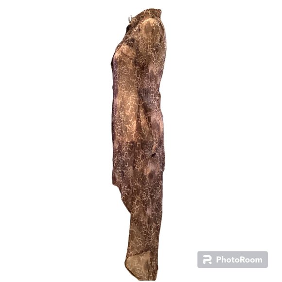 Andree Women's Sheer Cheetah Tunic Top - Picture 3 of 6